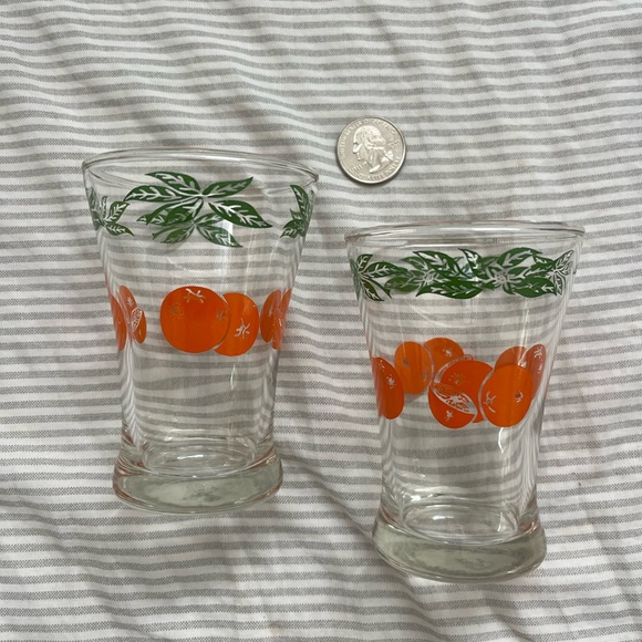 Anchor Hocking vintage orange juice glasses - Picture 2 of 3